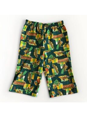 One-of-a-Kind Hand-Sewn Toddler Green Transportation Print Pants 2T Grandpa Core
